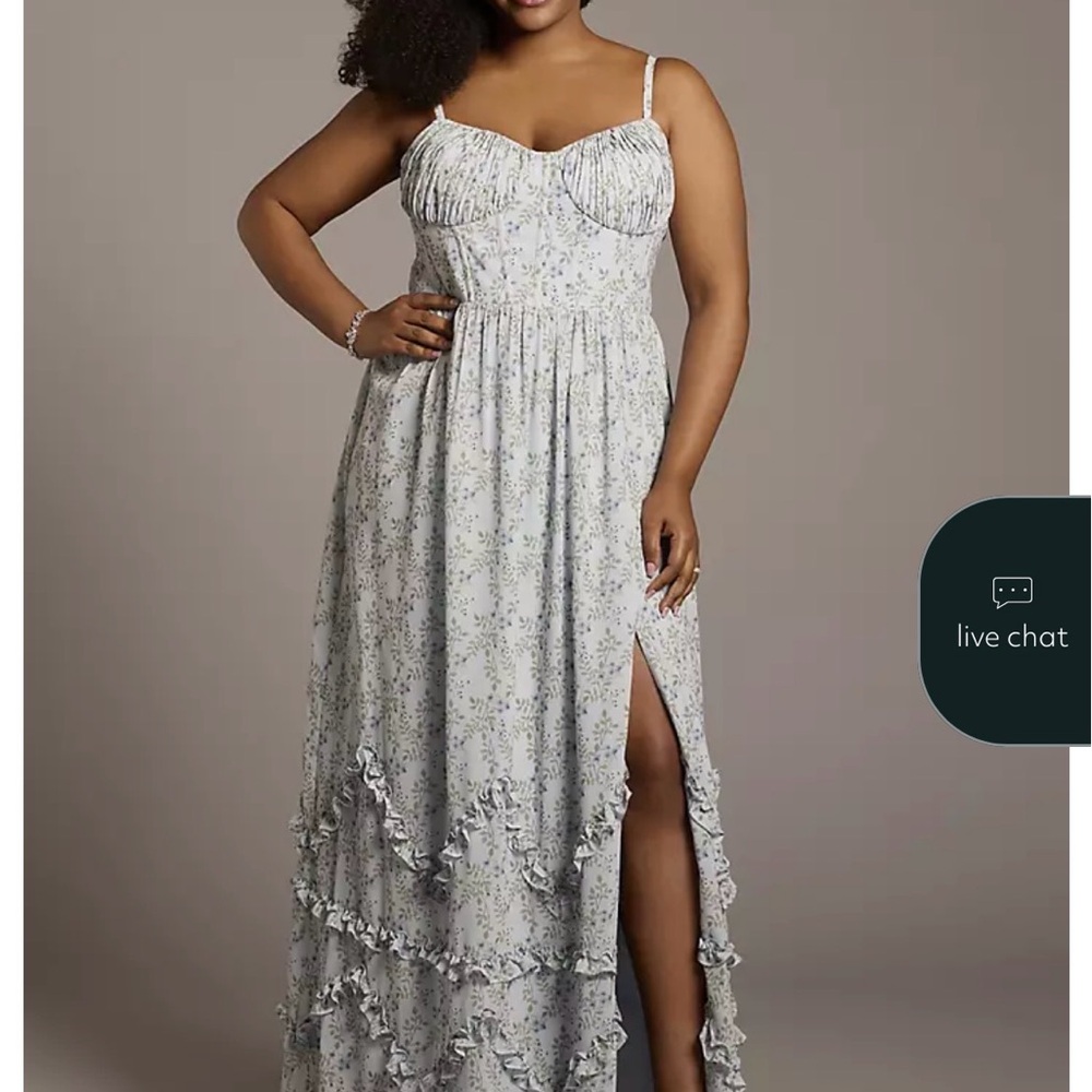 Blue floral bridesmaid dress - worn once